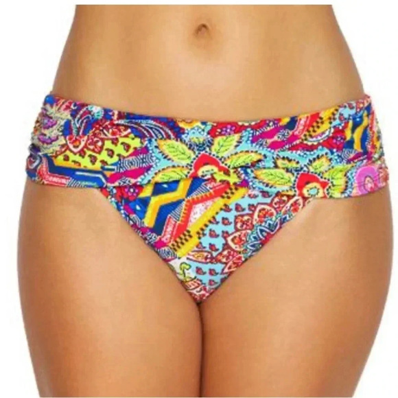 Bleu Rod Beattie Bohemian Paradise Shirred Convertible Bikini Top Size 34DD - Picture 8 of 12